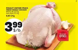Marché Bonichoix FRESH WHOLE CHICKEN offer