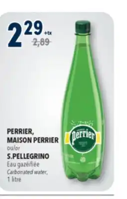 Familiprix MAISON PERRIER or PERRIER, Carbonated water, 1 litre offer