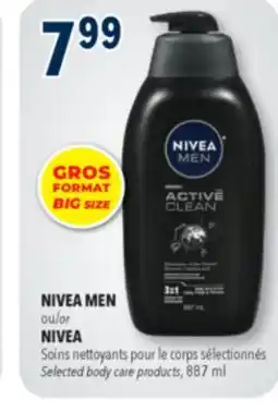 Familiprix NIVEA MEN or NIVEA Selected body care products, 887ml offer