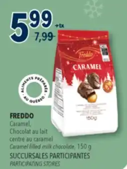 Familiprix FREDDO Caramel, Caramel filled milk chocolate offer