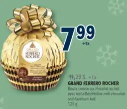 Familiprix GRAND FERRERO ROCHER Hollow milk chocolate and hazelnuts ball, 125 g offer