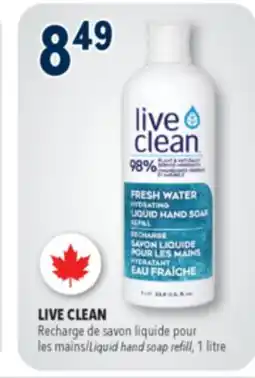 Familiprix LIVE CLEAN, Liquid hand soap refill, 1 litre offer
