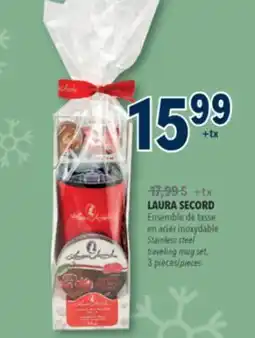 Familiprix LAURA SECORD Stainless steel traveling mug set, 3 pieces offer