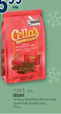 Familiprix CELLA'S, Squares milk chocolate cherry, 150 g offer