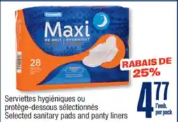 Jean Coutu PERSONNELLE Selected sanitary pads and panty liners offer