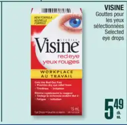 Jean Coutu VISINE Selected eye drops offer
