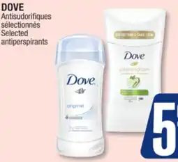 Jean Coutu DOVE Selected antiperspirants offer