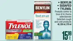 Jean Coutu BENYLIN, SUDAFED, TYLENOL Selected cough and cold products offer