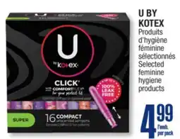 Jean Coutu U BY KOTEX Selected feminine hygiene products offer