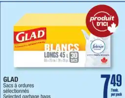 Jean Coutu GLAD Selected garbage bags offer