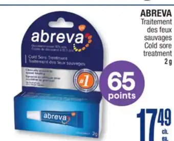 Jean Coutu ABREVA des sauvages Cold sore treatment offer