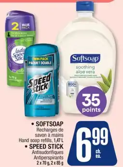 Jean Coutu SOFTSOAP Hand soap refills, SPEED STICK Antiperspirants offer