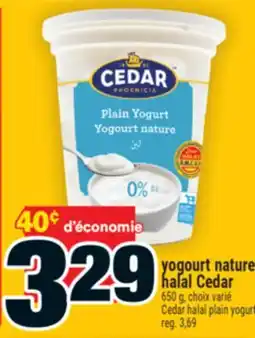 Super C yogourt nature halal Cedar | Cedar halal plain yogurt offer
