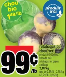 Super C RUTABAGAS OU CHOU VERT | RUTABAGAS OR GREEN CABBAGE offer
