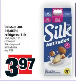 Super C boisson aux amandes réfrigérée Silk | Silk refrigerated almond drink offer