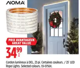 Canadian Tire Noma 23´ LED Rope Lights. Selected colours offer