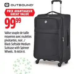 Canadian Tire Black Softside Medium Suitcase with Spinner Wheels offer