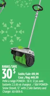 Canadian Tire EGO 56V POWER+ Snow Shovel offer