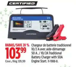 Canadian Tire 10/2A Traditional Battery Charger with 50A Engine Start offer