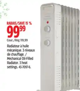 Canadian Tire Noma Mechanical Oil-Filled Radiator. 3 heat settings offer