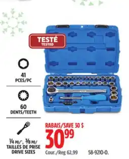 Canadian Tire Mastercraft Socket Set, SAE / Metric, CRV, Nickel-Chrome Plating, 41-pc offer