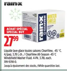 Canadian Tire ClearView All-Season -45°C Windshield Washer Fluid, 4-Pk offer