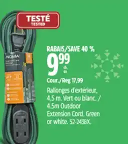 Canadian Tire 4.5m Outdoor Extension Cord offer