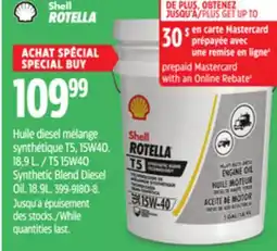 Canadian Tire Shell T5 15W40 Synthetic Blend Diesel Oil offer