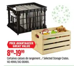 Canadian Tire type A Selected Storage Crates offer