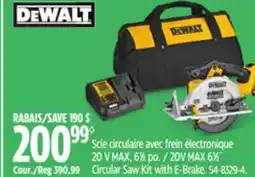 Canadian Tire DEWALT 20V MAX 61⁄2˝ Circular Saw Kit with E-Brake offer