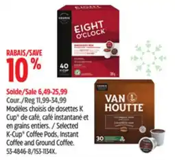 Canadian Tire Selected K-Cup Coffee Pods, Instant Coffee and Ground Coffee offer
