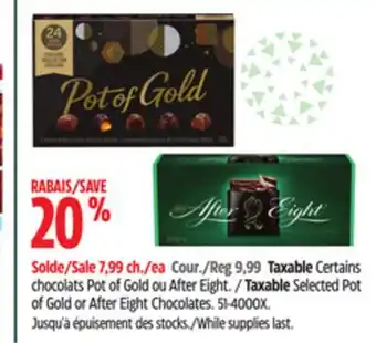 Canadian Tire Taxable Selected Pot of Gold or After Eight Chocolates offer