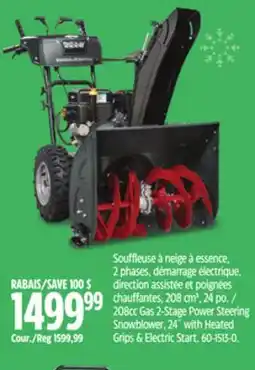 Canadian Tire Briggs & Stratton 208cc 2-Stage Gas Snowblower with Electric Start, 24-in heater offer