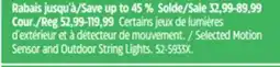 Canadian Tire Sunforce Selected Motion Sensor and Outdoor String Lights offer