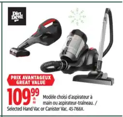 Canadian Tire Selected Hand Vac or Canister Vac offer