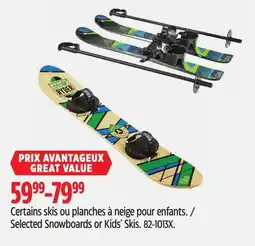 Canadian Tire Selected Snowboards or Kids' Skis offer