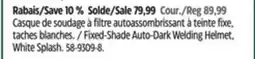 Canadian Tire Fixed-Shade Auto-Dark Welding Helmet, White Splash offer