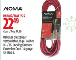 Canadian Tire NOMA 16´ Locking Outdoor Extension Cord offer