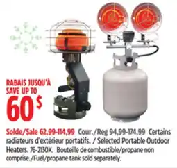 Canadian Tire Selected Portable Outdoor Heaters offer