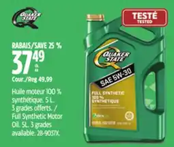 Canadian Tire Quaker State Full Synthetic Motor Oil offer