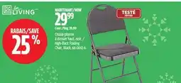 Canadian Tire For Living High-Back Folding Chair, Black offer