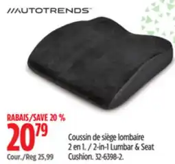 Canadian Tire AutoTrends 2-in-1 Memory Foam Lumbar Back Seat Cushion offer