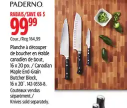 Canadian Tire Paderno Canadian Maple End-Grain Butcher Block offer