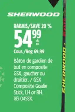 Canadian Tire GSX Composite Goalie Stick, LH or RH offer