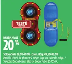 Canadian Tire Shred Selected Snowboard, Sled or Snow Tube offer