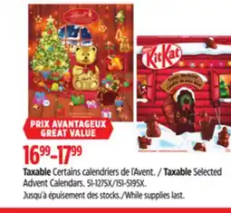 Canadian Tire Taxable Selected Advent Calendars offer