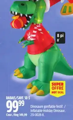 Canadian Tire Gemmy Inflatable Holiday Dinosaur offer