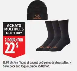 Canadian Tire RealTree 3-Pair Sock and Toque Combo offer