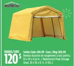 Canadian Tire Waterproof Peak Storage Shed, 10 x 10 x 8´ h offer