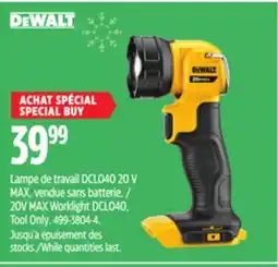 Canadian Tire DEWALT 20V MAX Worklight DCL040, Tool Only offer